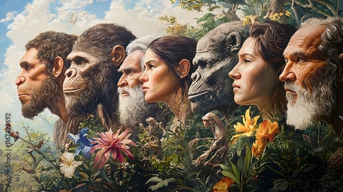 Human Evolution Through Time A Visual Representation photo