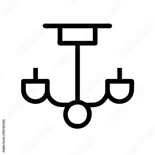 chandelier black vector icon