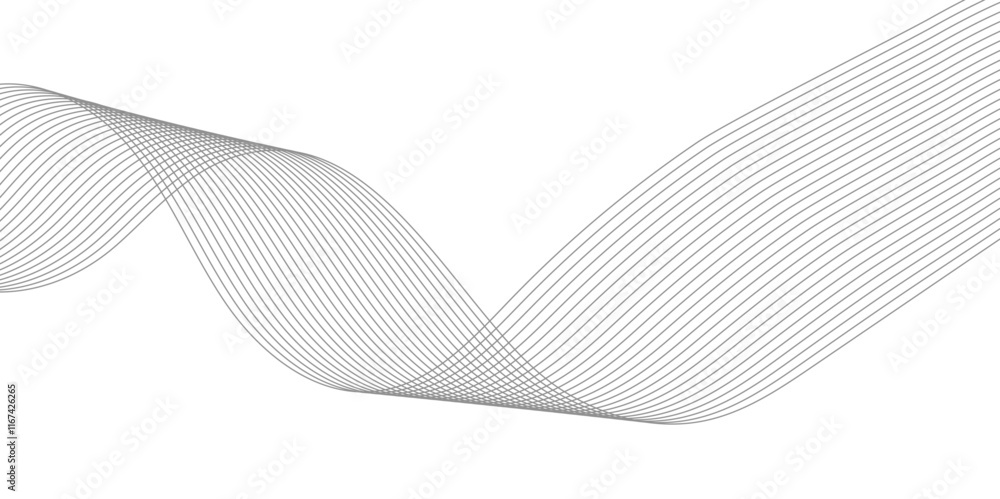 Abstract grey wave lines on transparent background. Abstract grey wave lines on transparent background.