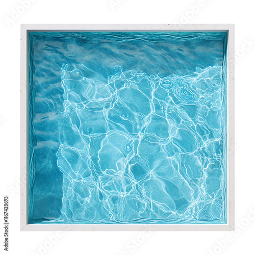 swimming pool with blue water isolated on a transparent background remove PNG, clipping path