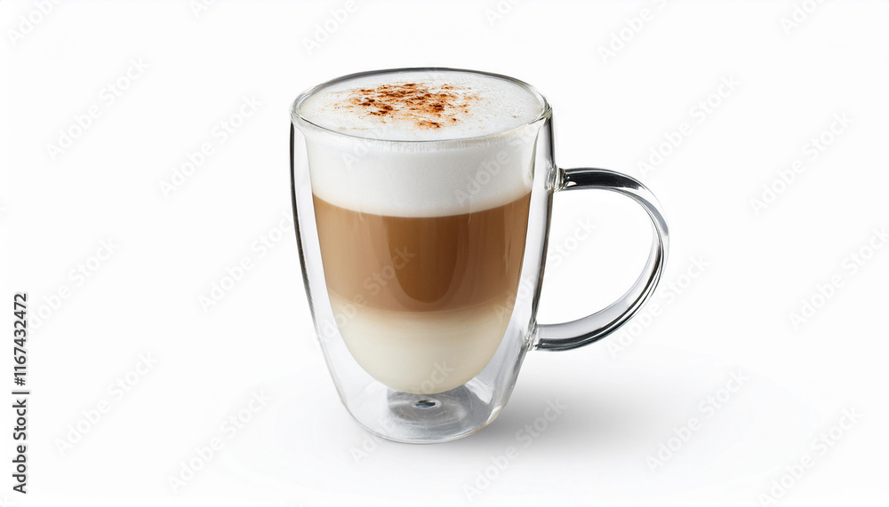 latte in a transparent mug on isolated white background clipping path latte in a transparent mug on isolated white background clipping path