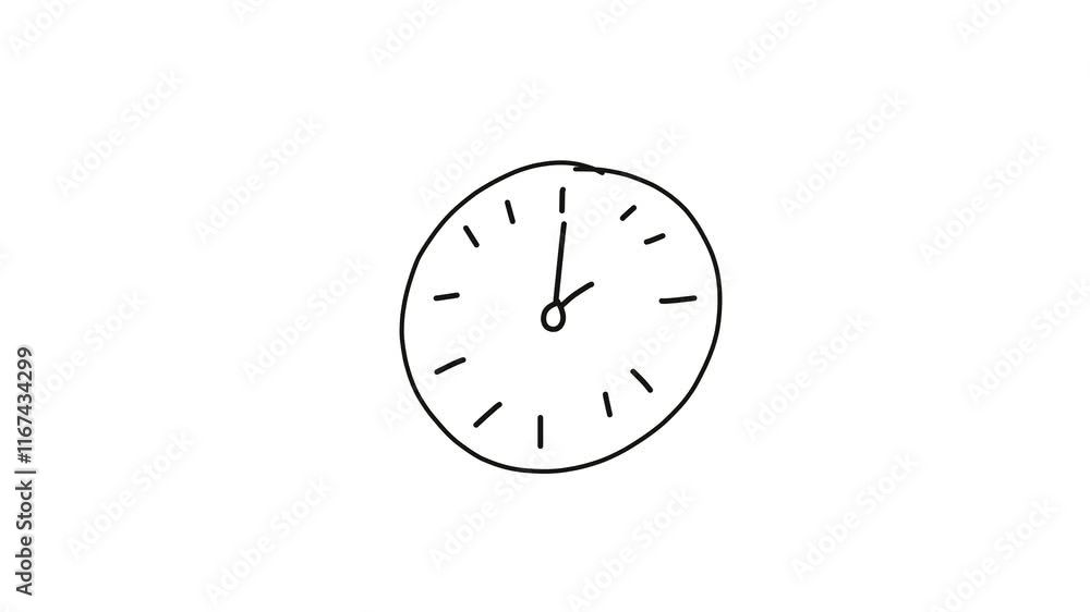 clock on white background animation video clock on white background animation video