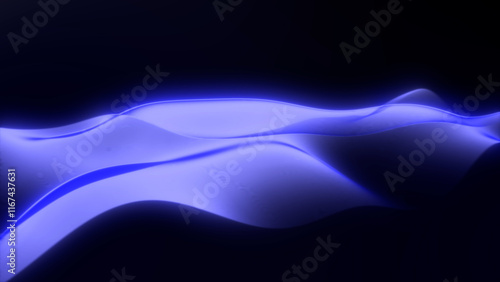 Abstarct  blue and purple neon colors glow moving cyclically disappearing energy wave background 4k  .Seamless loop backdrop. Liquid gradient of modern animation.
