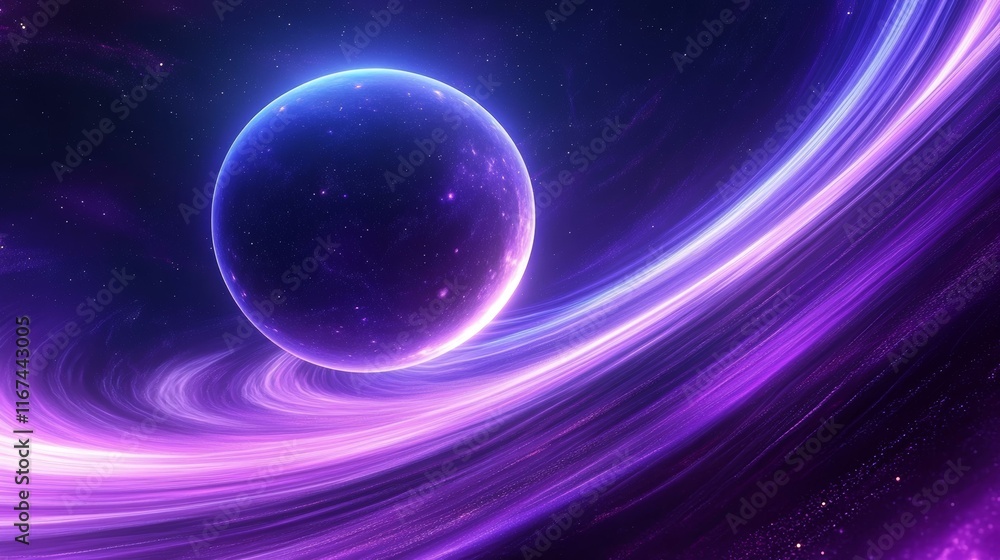 Fototapeta premium Vibrant Cosmic Nebulae and Planetary Orbits