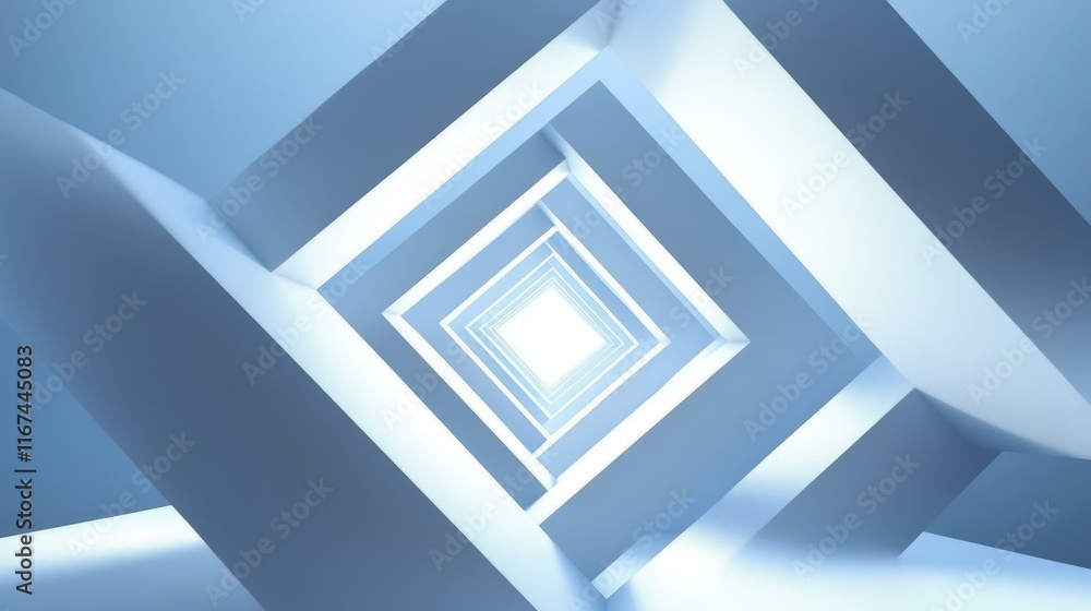 Fototapeta premium Abstract Architecture Light Tunnel Perspective