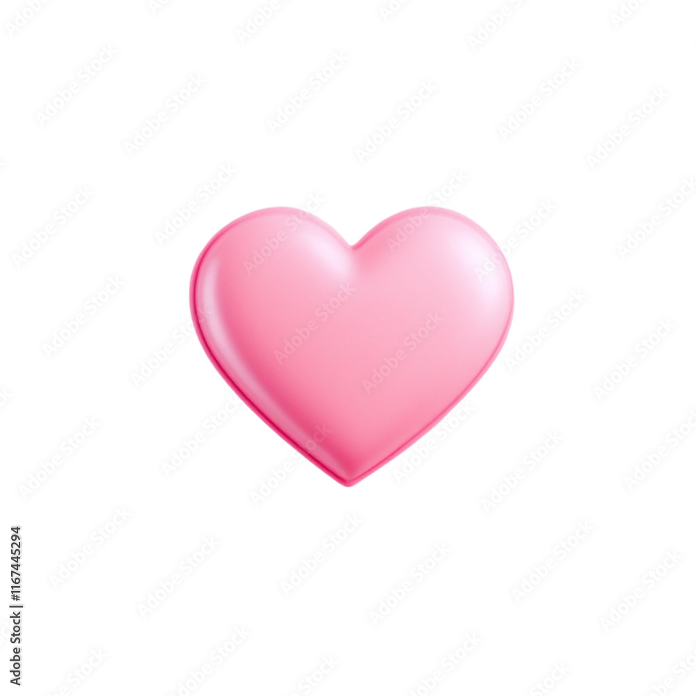A Smooth, Outline Heart Icon, with No Filling on Transparent Background

