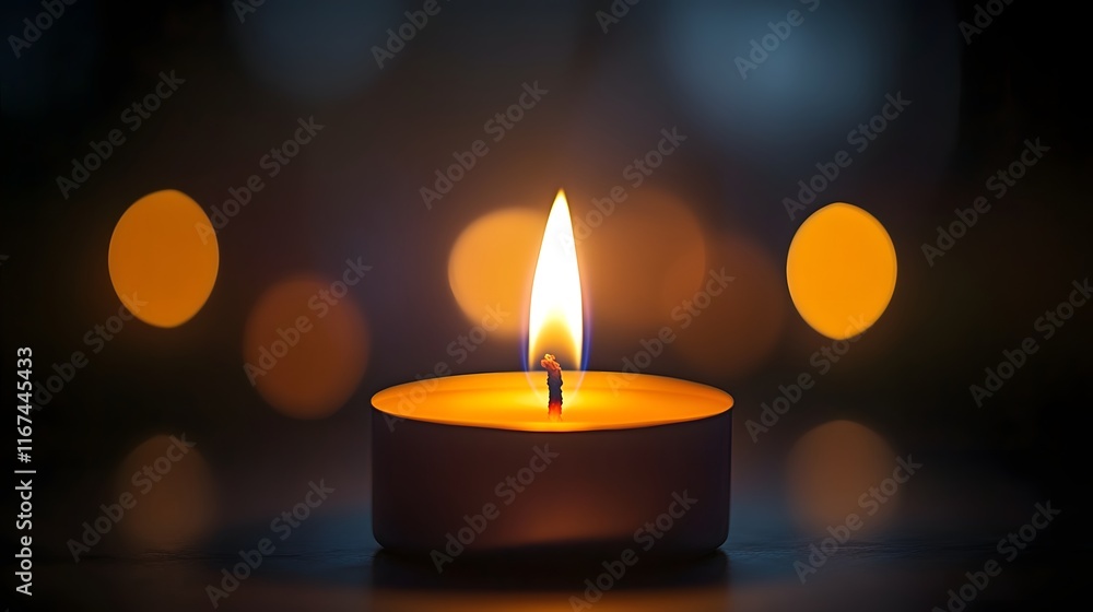 Defocused Candle Flame with Ethereal Bokeh Lighting and Chiaroscuro Atmosphere Defocused Candle Flame with Ethereal Bokeh Lighting and Chiaroscuro Atmosphere