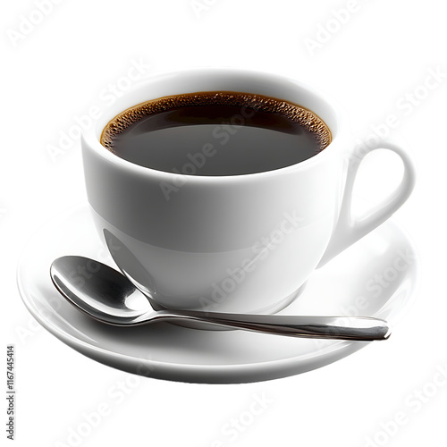 [Transparent Background PNG]White Coffee Cup with Dark Liquid photo