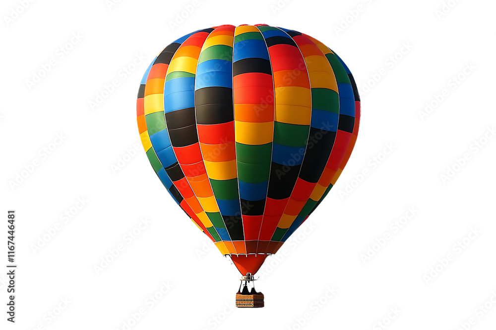 Naklejka premium [Transparent Background PNG]Colorful Hot Air Balloon Against a White Sky