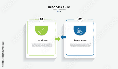 Infographic 2 options design elements for your business data. Vector Illustration.