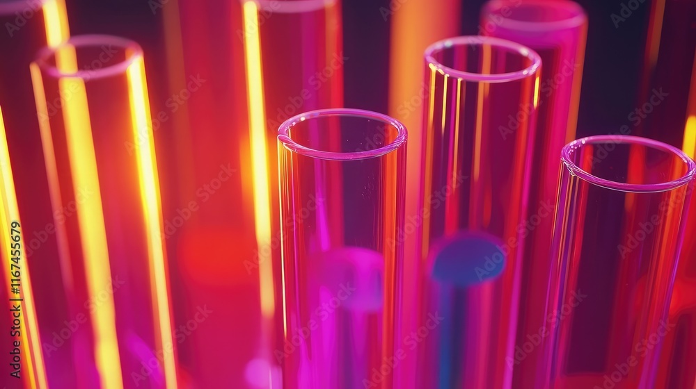 Colorful test tubes with glowing liquids. Colorful test tubes with glowing liquids.