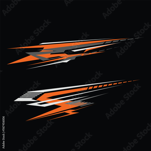 car sticker template design vector. yacht sticker. car modification sticker.
