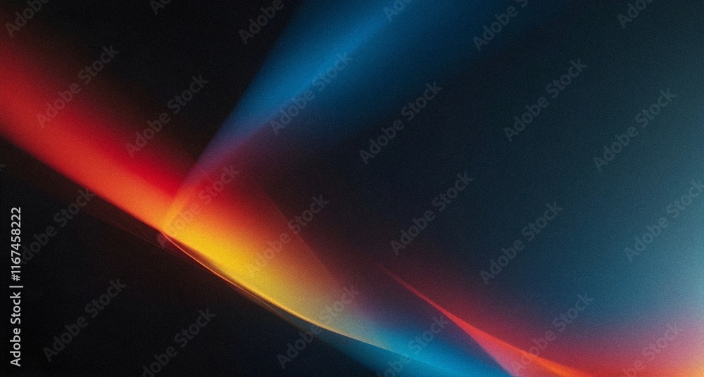 Obraz premium vibrant and colorful light waves dance across a dark background, creating a nostalgic and visually striking scene. The grainy texture adds a retro feel, evoking memories of old-school visuals