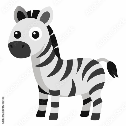 cute baby zebra animal carton vector icon on white background