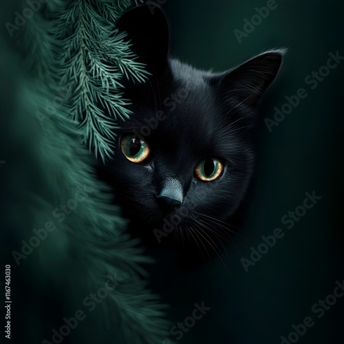 Powerful nocturnal predator stalking quietly through a moonlit forest leaving pheromone scent trails to mark its hunting ground  Glowing eyes peer from the shadows as the lithe photo