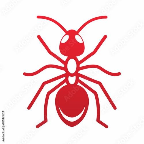Minimalist Red Ant Logo Design.