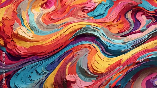 Wallpaper Mural A digital art piece featuring vibrant, swirling colors Torontodigital.ca