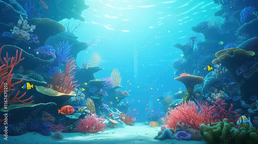 Fototapeta premium Stunning Underwater Coral Reef Scene