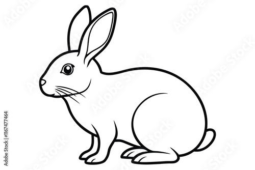 Rabbit line art vector illustration.funny animal for kids icon .animal  lover icon.eps