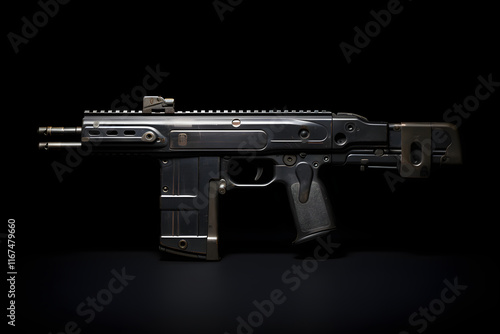 The Futuristic Design: A Detailed Top-View Showcase of the Popular FN P90 Submachine Gun photo