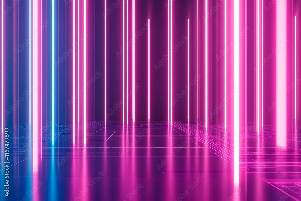 Bright neon pathway with glowing vertical light beams in pink and blue tones, evoking futuristic and digital technology themes.
Bright neon pathway with glowing vertical light beams in pink and blue tones, evoking futuristic and digital technology themes.
