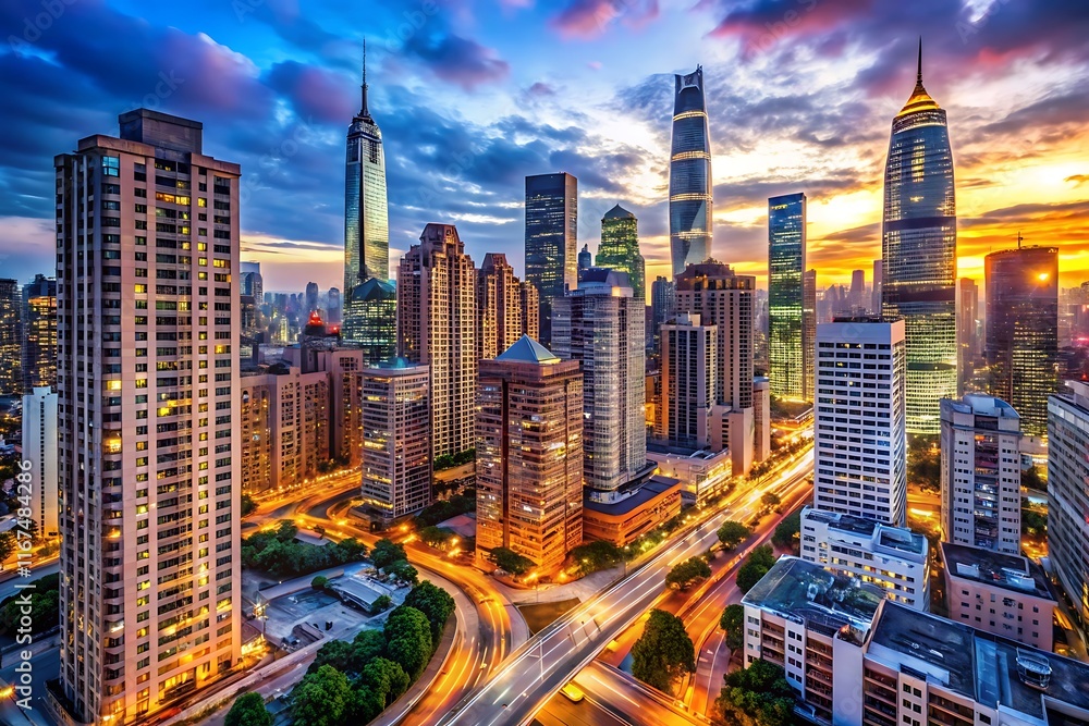 Fototapeta premium city skyline at night