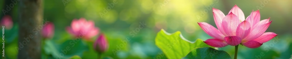 Soft pink petals and lush greenery blend together in harmony, flowers, garden Soft pink petals and lush greenery blend together in harmony, flowers, garden