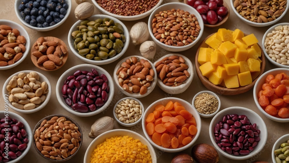 Healthy eating, background of plates of food Healthy eating, background of plates of food