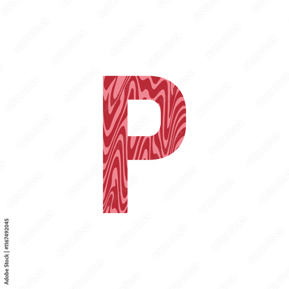 Letter P from fresh raw meat with marble. Vector latin meat alphabet. Red tenderloin beef meat font for restaurants, butcher shop, farmers market. Letter P from fresh raw meat with marble. Vector latin meat alphabet. Red tenderloin beef meat font for restaurants, butcher shop, farmers market.