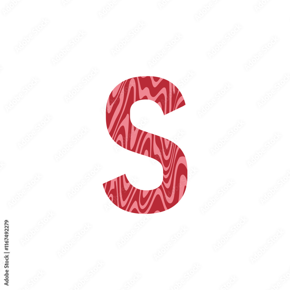 Letter S from fresh raw meat with marble. Vector latin meat alphabet. Red tenderloin beef meat font for restaurants, butcher shop, farmers market. Letter S from fresh raw meat with marble. Vector latin meat alphabet. Red tenderloin beef meat font for restaurants, butcher shop, farmers market.