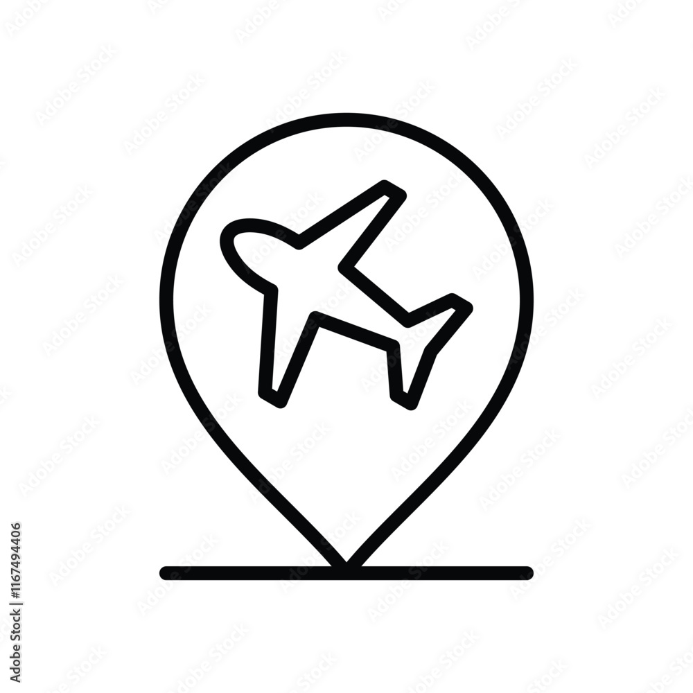 flight location icon vector design with trendy style flight location icon vector design with trendy style