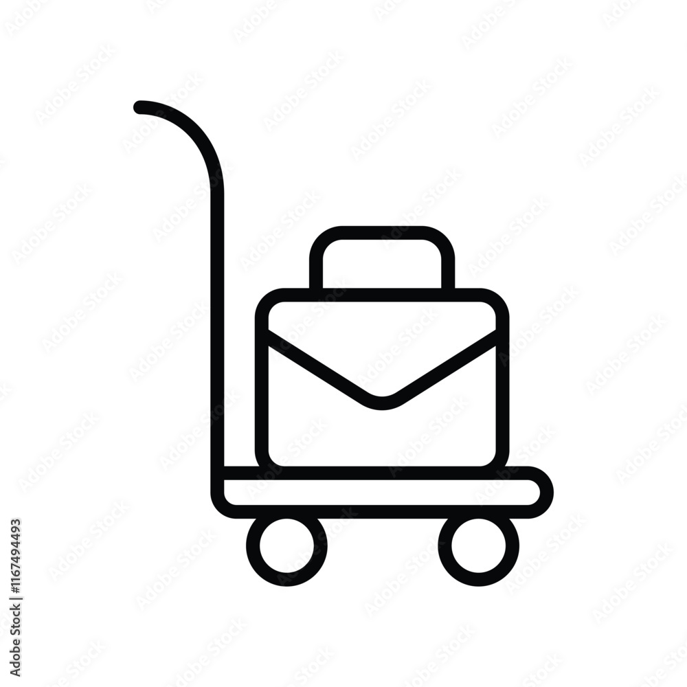 Suitcase trolley icon vector design in trendy style Suitcase trolley icon vector design in trendy style