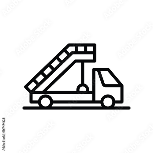 Airport stairs car icon vector design in trendy style