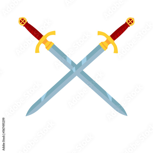 two crossed swords - vector illustration