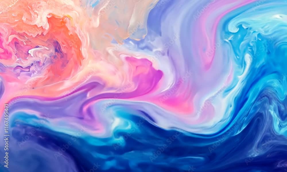 Abstract Pastel Swirl Painting: Pink, Purple, and Blue Fluid Acrylics Abstract Pastel Swirl Painting: Pink, Purple, and Blue Fluid Acrylics