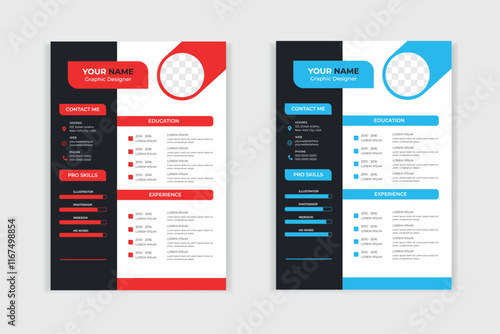 Professional resume business layout, Creative cv template vector minimalist