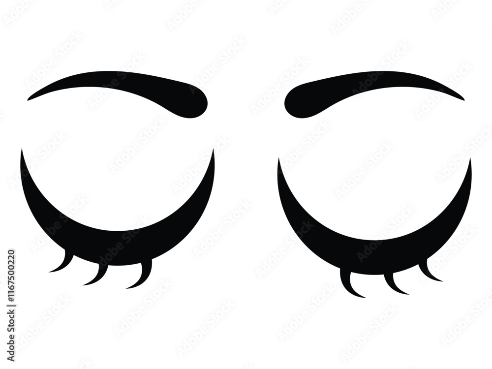 Elegant Closed Eyelashes Illustration Beauty and Cosmetics Designs Elegant Closed Eyelashes Illustration Beauty and Cosmetics Designs