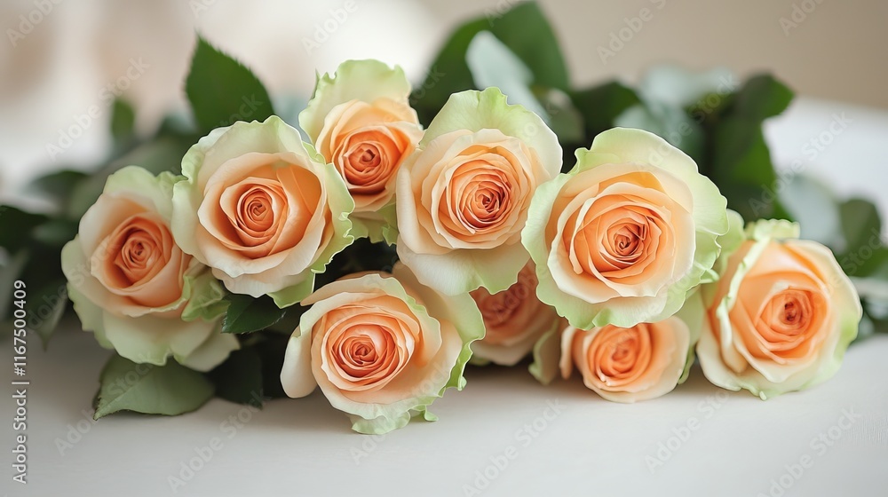 Obraz premium Peach Roses Wreath