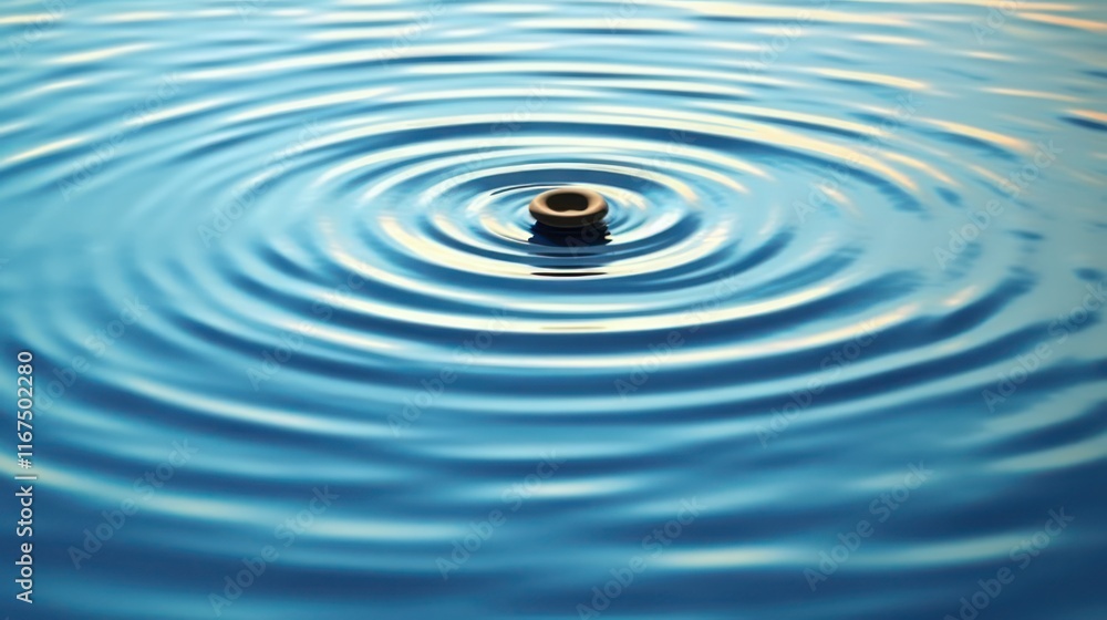 Serene Ripples: A Stone's Gentle Touch on Still Water Serene Ripples: A Stone's Gentle Touch on Still Water