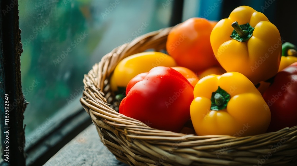 Fresh Vegetables in a Basket on a Wooden Table Fresh Vegetables in a Basket on a Wooden Table