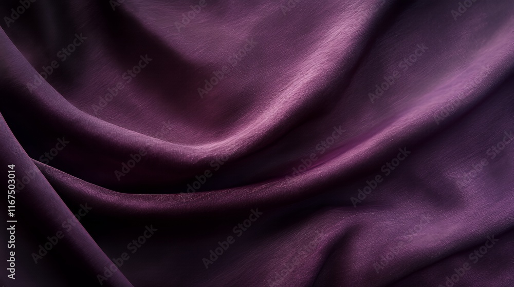 Obraz premium Deep Purple Fabric Draped Softly Elegant Texture