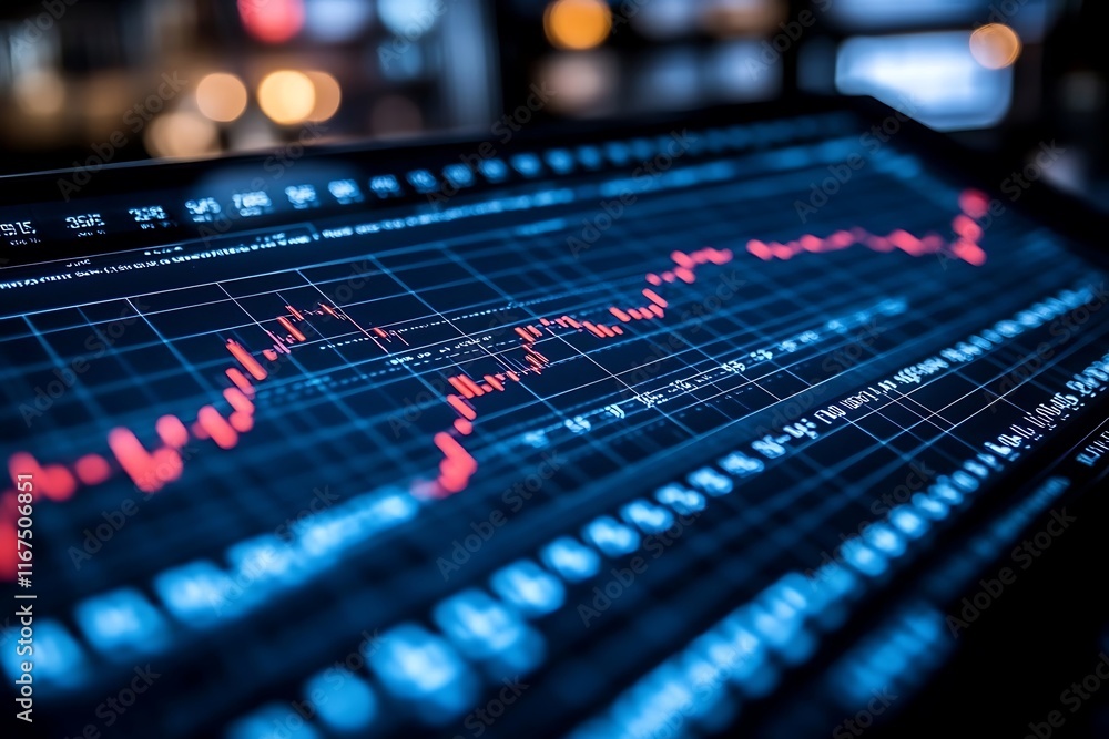 Digital Stock Market Data on Monitor Digital Stock Market Data on Monitor