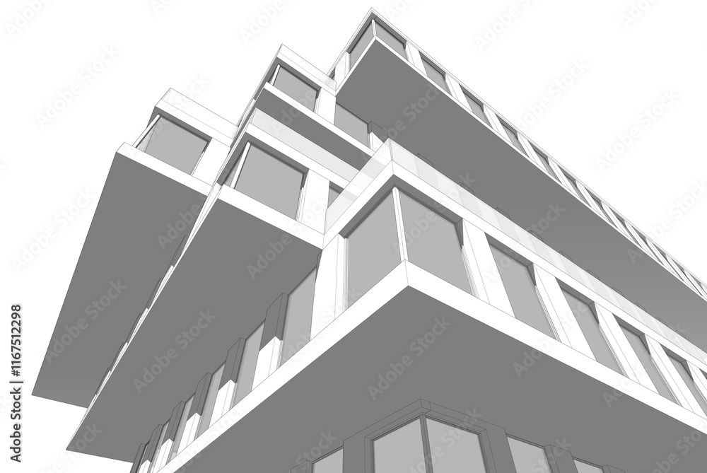 Naklejka premium sketch of building
