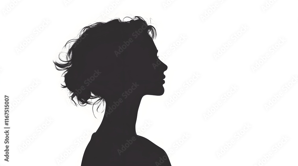 Elegant Female Silhouette Portrait with Minimalist Design Elegant Female Silhouette Portrait with Minimalist Design