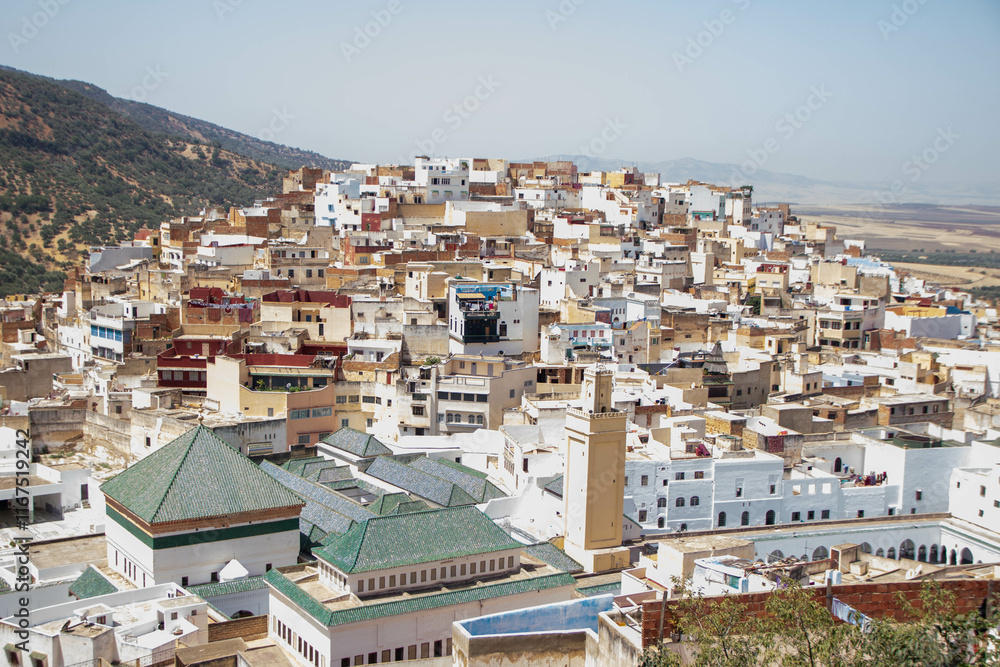 view of the Medina and Zawiya at Moulay Idriss view of the Medina and Zawiya at Moulay Idriss