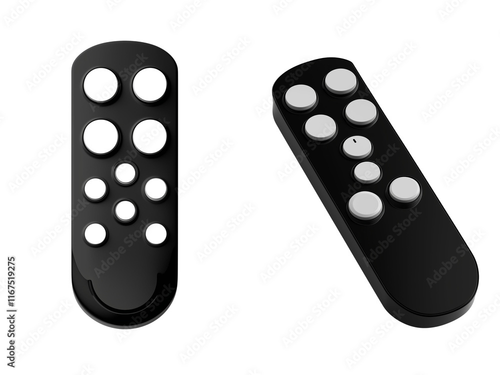 Set of a black remote control icon, isolated on transparent background. Set of a black remote control icon, isolated on transparent background.