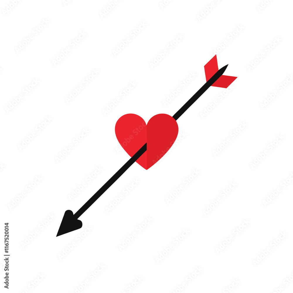 Cupid's Arrow with Red Heart - Vector Illustration for Print & Digital Designs.eps Cupid's Arrow with Red Heart - Vector Illustration for Print & Digital Designs.eps