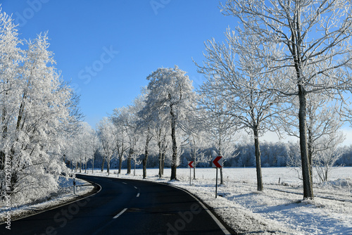 winterliche Landstrasse