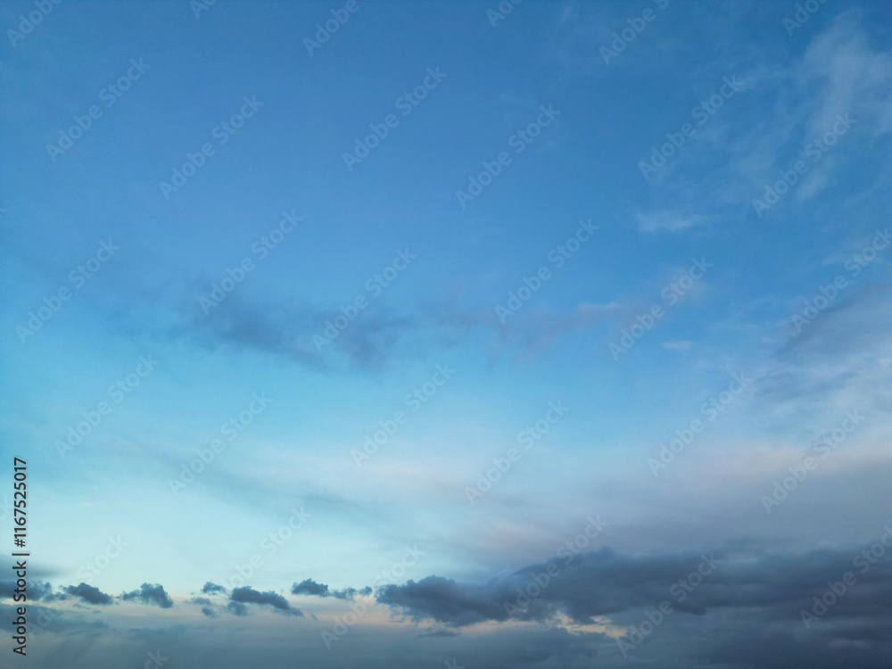 Blue Sky and Clouds over Welwyn Garden City of England UK. March 1st, 2024 Blue Sky and Clouds over Welwyn Garden City of England UK. March 1st, 2024