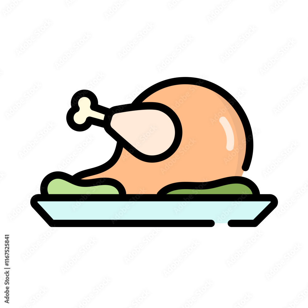 Delicious food in summer colored icon pack Delicious food in summer colored icon pack
